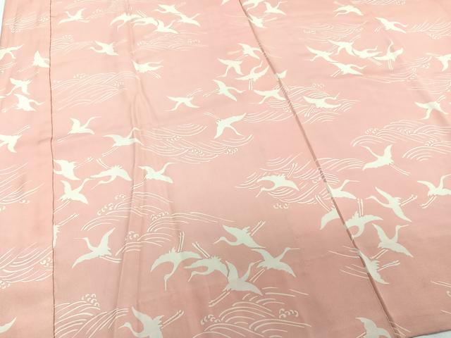 平和屋着物■長襦袢 単衣 立波舞鳥文 正絹 逸品 CABD2831xi