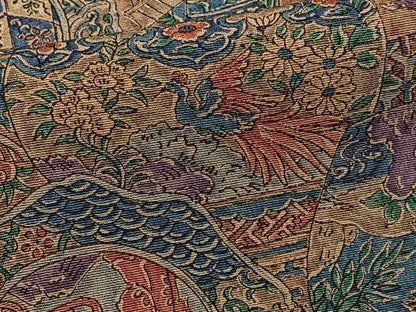 平和屋着物■上質な小紋　更紗花鳥文　正絹　逸品　CABD2837xi