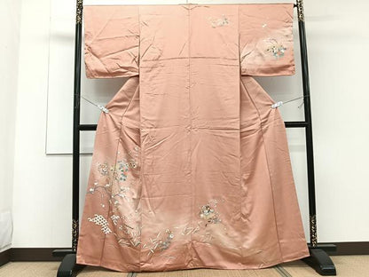 平和屋着物■訪問着　片輪車花文　文箱　金彩　正絹　逸品　未使用　CABD2848xi