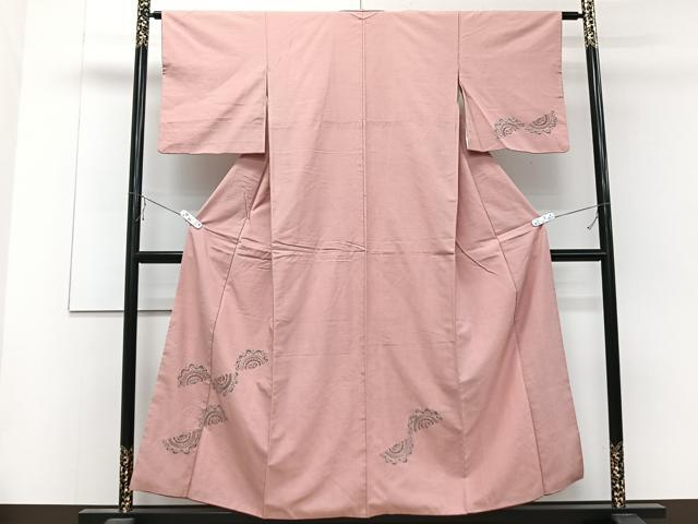 平和屋着物■訪問着 紬地 刺繍 変わり正倉院花文 正絹 逸品 CABD2860xi