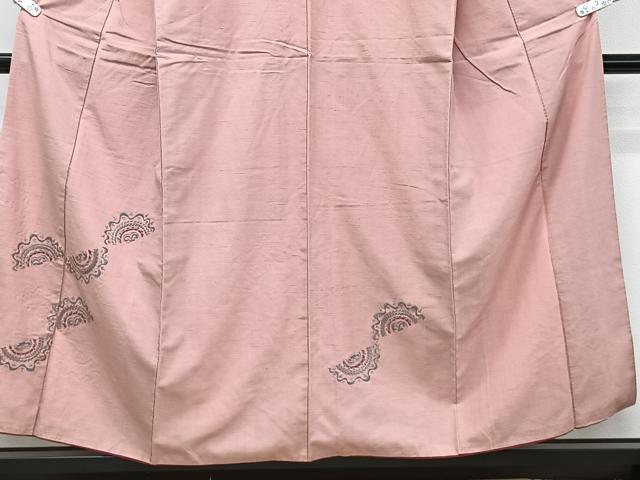 平和屋着物■訪問着 紬地 刺繍 変わり正倉院花文 正絹 逸品 CABD2860xi