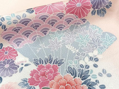 平和屋着物■訪問着　御所車花文　金彩　正絹　逸品　CABD2879xi