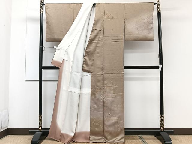平和屋着物■訪問着　風景文　暈し染め　金彩　正絹　逸品　CABD2893xi