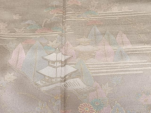 平和屋着物■訪問着　風景文　暈し染め　金彩　正絹　逸品　CABD2893xi