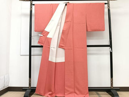 平和屋着物■上質な色無地　浅緋色　正絹　逸品　CABD2911xi
