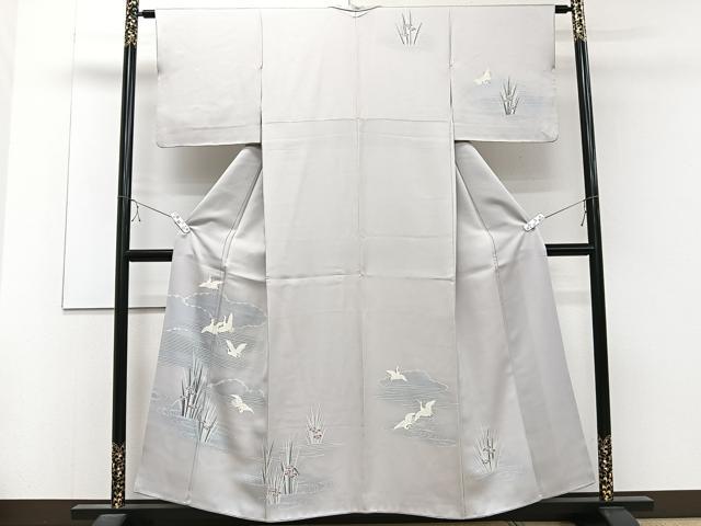 平和屋着物■訪問着　飛鶴花文　正絹　逸品　CABD2912xi