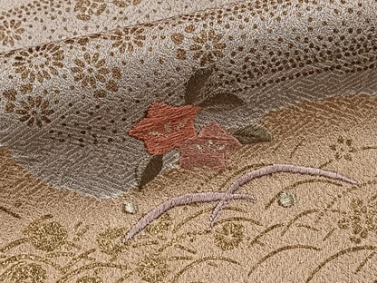 平和屋着物■訪問着　絞り　刺繍　籬花文　金彩　正絹　逸品　CABD2913xi
