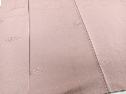 平和屋着物■上質な色無地　菱花文　退紅色　正絹　逸品　CABD2914xi
