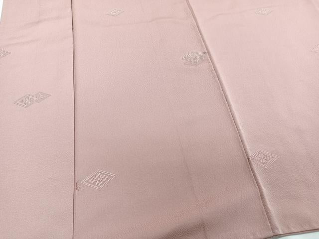 平和屋着物■上質な色無地　菱花文　退紅色　正絹　逸品　CABD2914xi