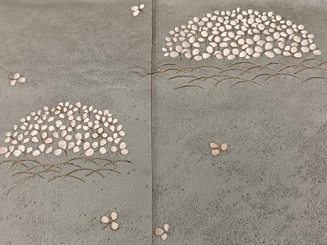 平和屋着物■訪問着 刺繍 草花文 金糸 正絹 逸品 CABD2936xi