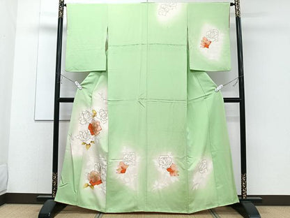 平和屋着物■訪問着　駒刺繍　枝花文　暈し染め　金彩　松坂屋扱い　正絹　逸品　CABD2938xi