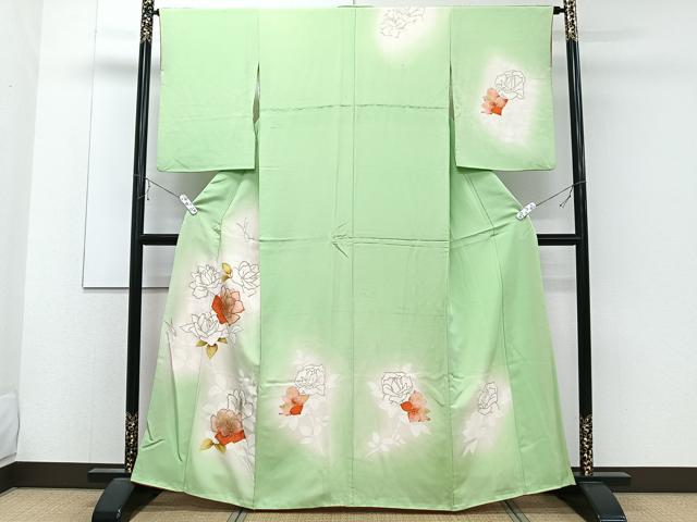 平和屋着物■訪問着　駒刺繍　枝花文　暈し染め　金彩　松坂屋扱い　正絹　逸品　CABD2938xi