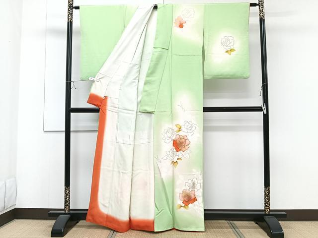 平和屋着物■訪問着　駒刺繍　枝花文　暈し染め　金彩　松坂屋扱い　正絹　逸品　CABD2938xi