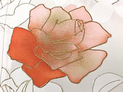 平和屋着物■訪問着　駒刺繍　枝花文　暈し染め　金彩　松坂屋扱い　正絹　逸品　CABD2938xi
