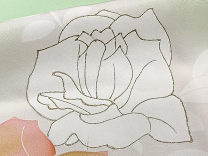 平和屋着物■訪問着　駒刺繍　枝花文　暈し染め　金彩　松坂屋扱い　正絹　逸品　CABD2938xi