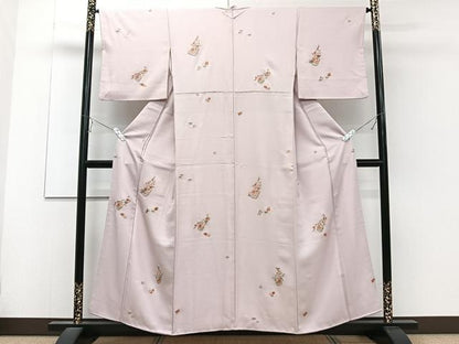 平和屋着物■訪問着 刺繍 飾花文 金彩 正絹 逸品 CABD2953xi