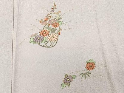 平和屋着物■訪問着 刺繍 飾花文 金彩 正絹 逸品 CABD2953xi