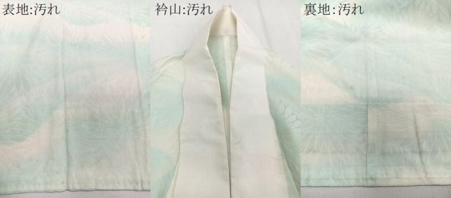 平和屋着物■長襦袢 無双仕立て 菊尽くし地紋 暈し染め 正絹 逸品 CABD2954xi