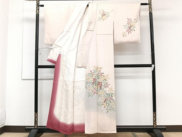 平和屋着物■訪問着 刺繍 南天文 正絹 逸品 CABD2960xi