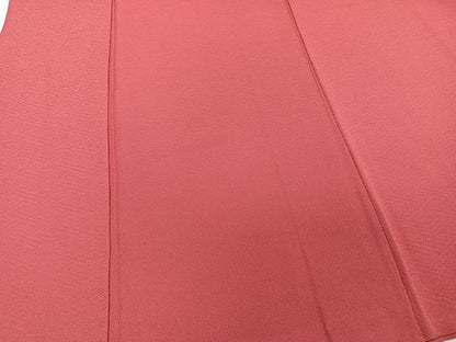 平和屋着物■上質な色無地 菱地紋 真朱色 正絹 逸品 CABD2961xi