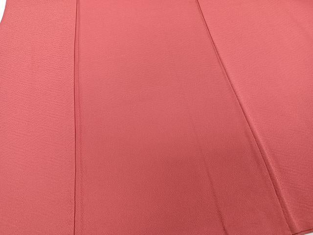 平和屋着物■上質な色無地 菱地紋 真朱色 正絹 逸品 CABD2961xi