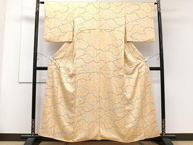 平和屋着物■上質な小紋 雲取り重ね文 暈し染め 正絹 逸品 CABD2964xi