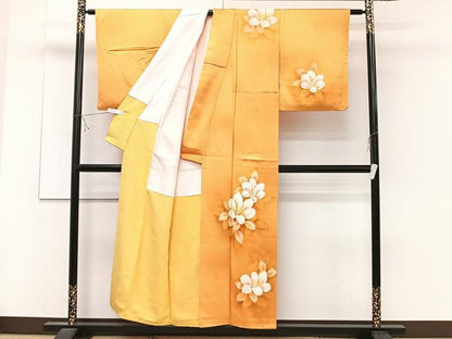 平和屋着物■訪問着 草花文 暈し染め 正絹 逸品 CABD2982xi