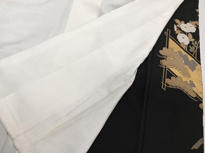 平和屋着物■豪華黒留袖 屏風枝松文 菊 金彩 正絹 逸品 CABD2991xi