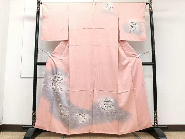 平和屋着物■訪問着 鴛鴦枝花文 暈し染め 正絹 逸品 CABD2995xi