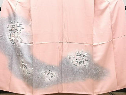 平和屋着物■訪問着 鴛鴦枝花文 暈し染め 正絹 逸品 CABD2995xi