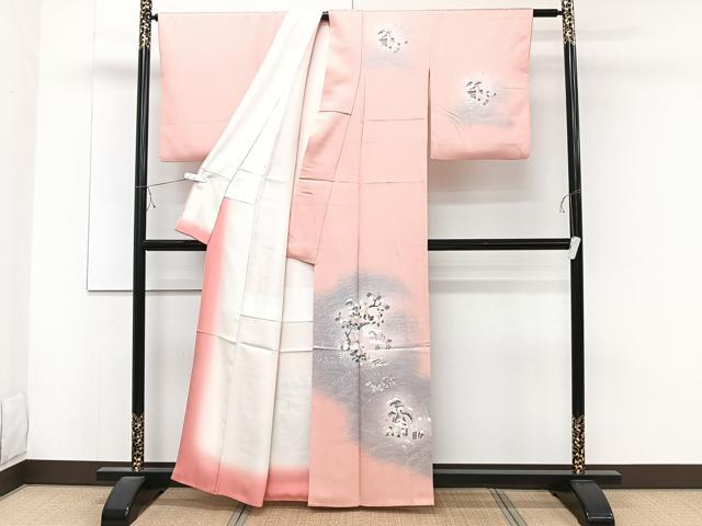 平和屋着物■訪問着 鴛鴦枝花文 暈し染め 正絹 逸品 CABD2995xi