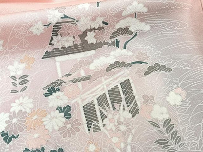 平和屋着物■訪問着 鴛鴦枝花文 暈し染め 正絹 逸品 CABD2995xi
