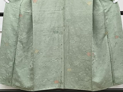 平和屋着物■訪問着 絵霞草花地紋 金糸 正絹 逸品 未使用 CABD3002xi
