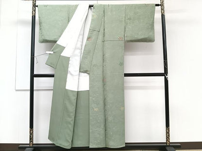 平和屋着物■訪問着 絵霞草花地紋 金糸 正絹 逸品 未使用 CABD3002xi
