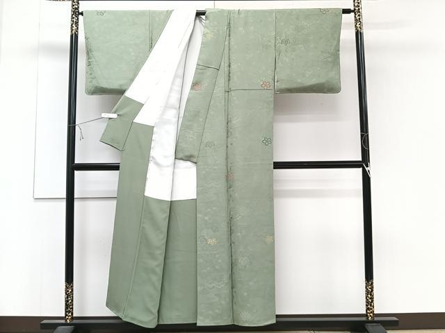 平和屋着物■訪問着 絵霞草花地紋 金糸 正絹 逸品 未使用 CABD3002xi