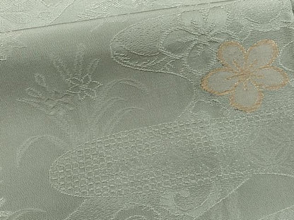 平和屋着物■訪問着 絵霞草花地紋 金糸 正絹 逸品 未使用 CABD3002xi