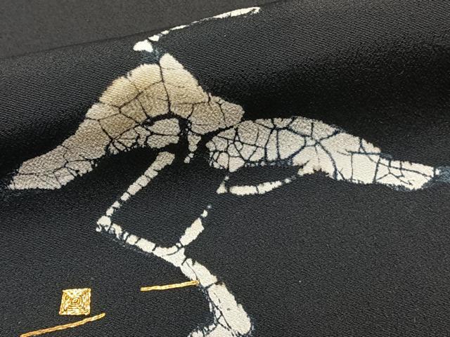 平和屋着物■豪華黒留袖 駒刺繍 一珍染め 枝松文 正絹 逸品 CABD3012xi