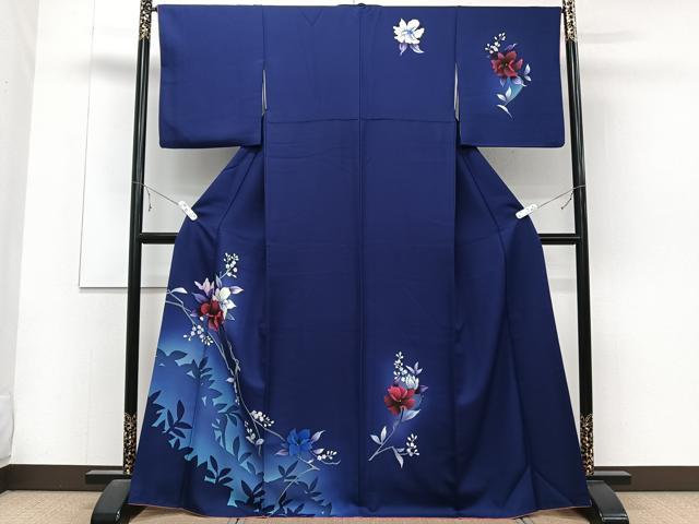 平和屋着物■訪問着 草花シルエット 暈し染め 正絹 逸品 CABD3014xi