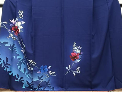 平和屋着物■訪問着 草花シルエット 暈し染め 正絹 逸品 CABD3014xi
