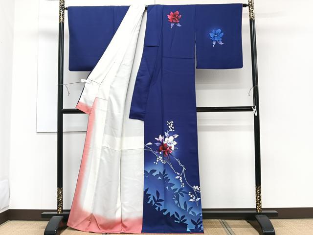 平和屋着物■訪問着 草花シルエット 暈し染め 正絹 逸品 CABD3014xi