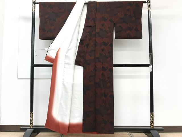 平和屋着物■上質な小紋 幾何学文 鬼しぼ縮緬 正絹 逸品 CABD3015xi