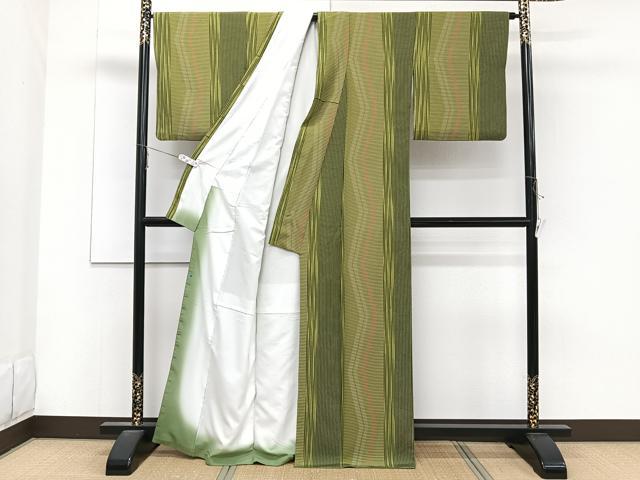 平和屋着物■上質な小紋 変わり縞 正絹 逸品 CABD3019xi