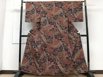 平和屋着物■上質な小紋　貝桶花文　松竹梅　正絹　逸品　CABD3042xi