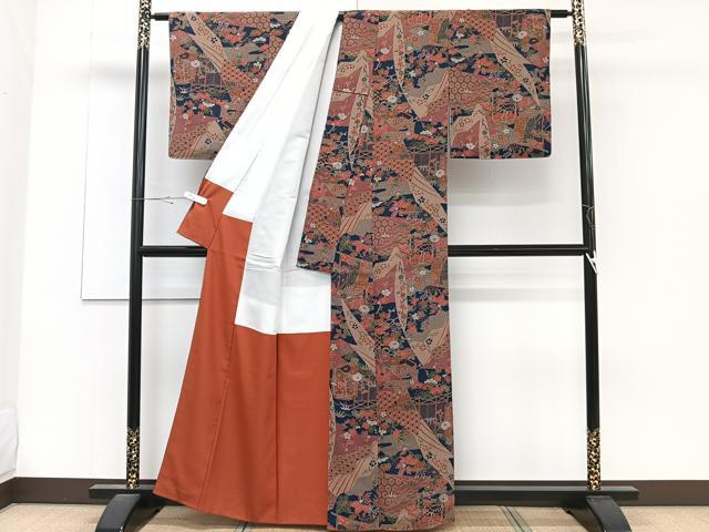 平和屋着物■上質な小紋　貝桶花文　松竹梅　正絹　逸品　CABD3042xi