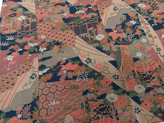 平和屋着物■上質な小紋　貝桶花文　松竹梅　正絹　逸品　CABD3042xi