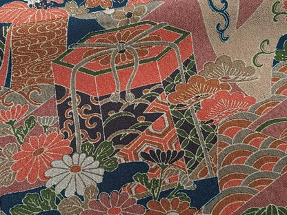 平和屋着物■上質な小紋　貝桶花文　松竹梅　正絹　逸品　CABD3042xi