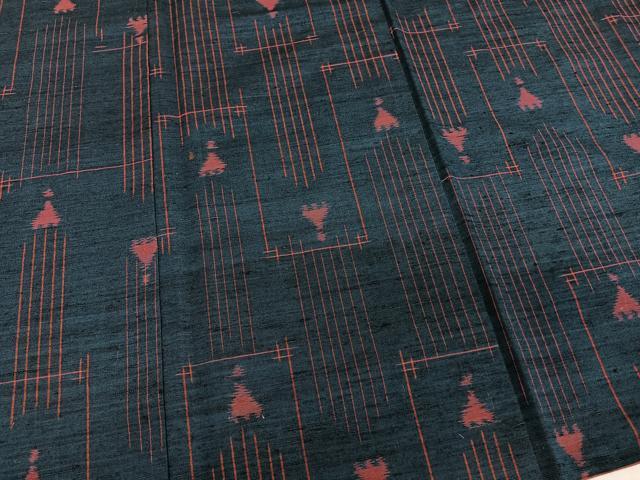 平和屋着物■上質な紬　抽象文様　やまと誂製　正絹　逸品　CABD3045xi