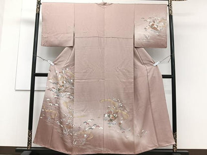 平和屋着物■訪問着　花筏　松竹梅　暈し染め　金彩　正絹　逸品　CABD3062xi