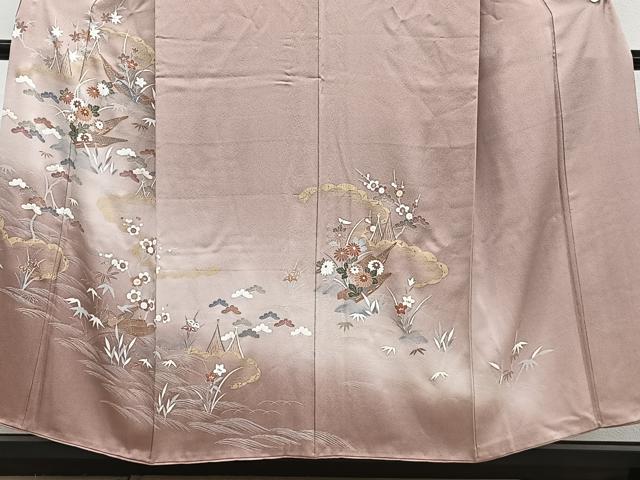 平和屋着物■訪問着　花筏　松竹梅　暈し染め　金彩　正絹　逸品　CABD3062xi