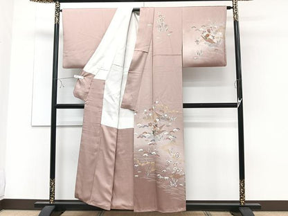 平和屋着物■訪問着　花筏　松竹梅　暈し染め　金彩　正絹　逸品　CABD3062xi